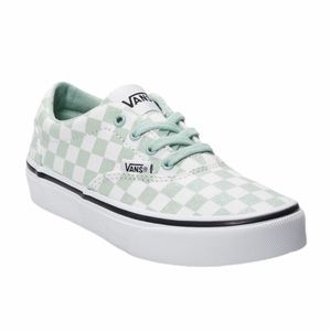 VANS Mint and White Checkered Sneakers Size 7